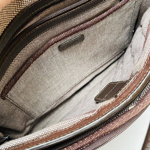 Scully  Leather Messenger Bag Crossbody Briefcase Brown Work Career Travel - Picture 13 of 15